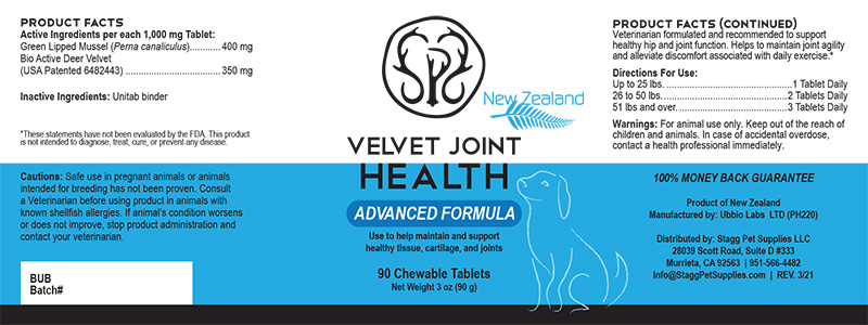 velvet joint health label